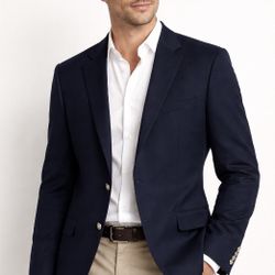 Michael Kors Suit Jacket Mens 46L Navy Blue Stretch Classic Fit 2 Button