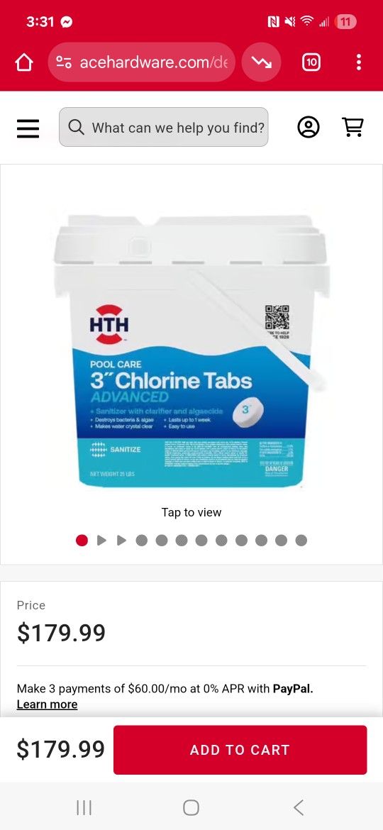 25LB BUCKET 3IN CHLORINE TABLETS UNOPENED!!