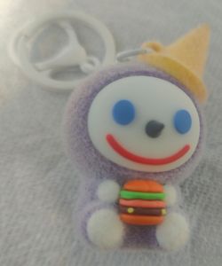 Used SAUCY Jibbi Keychain Jack in the box (Purple Jibbi holding burger)