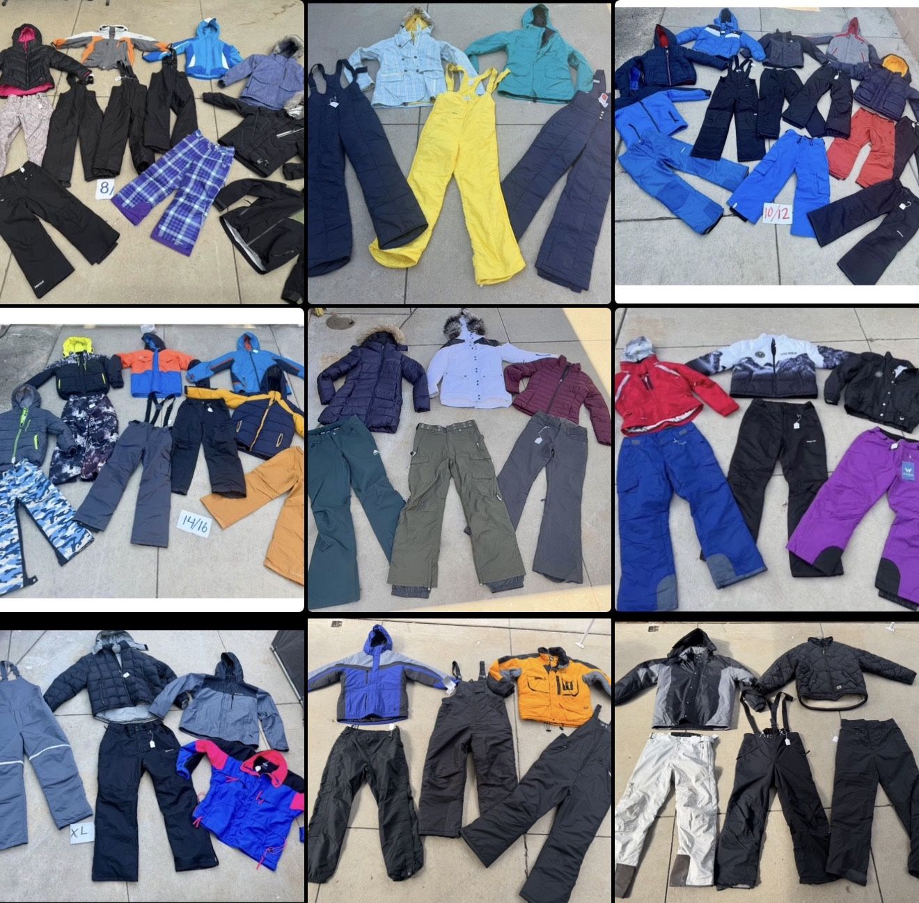 Huge Selection Of Adult & Kids Snow Clothes. ALL SIZES! Winter Jackets Pants & Bibs