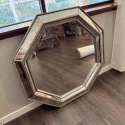 Wall Mirror With Mercury Glass Frame