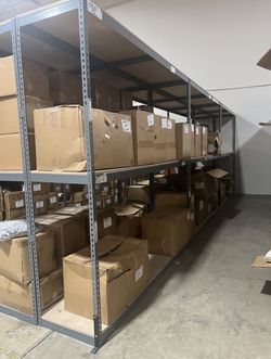 Used Industrial Shelving 96 in W x 24 in D Stock Supply Storage Racks Delivery Available