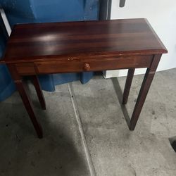 Brown Wood Nightstand/Desk With Drawer