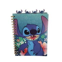 Disney Stitch Tab Journal Notebook Spiral Bound Vinyl Tab 96 Lined Pages New