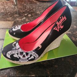 Women's Black Skull Shoes