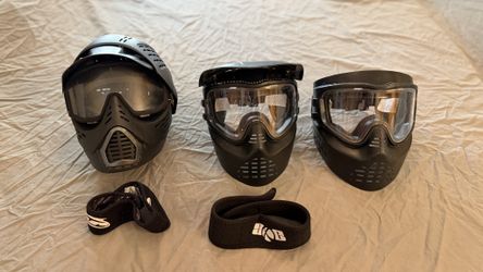Three Paintball Masks & Accessories