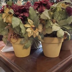 Faux Flowers Plants With Pot