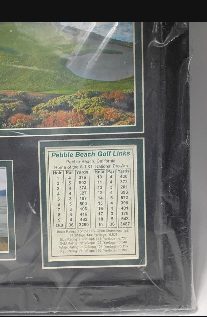Golf Picture Frame, Golf Decor, Sports Wall Art, Man Cave Decor, Golf Gift, Collectibles, Pebble Beach