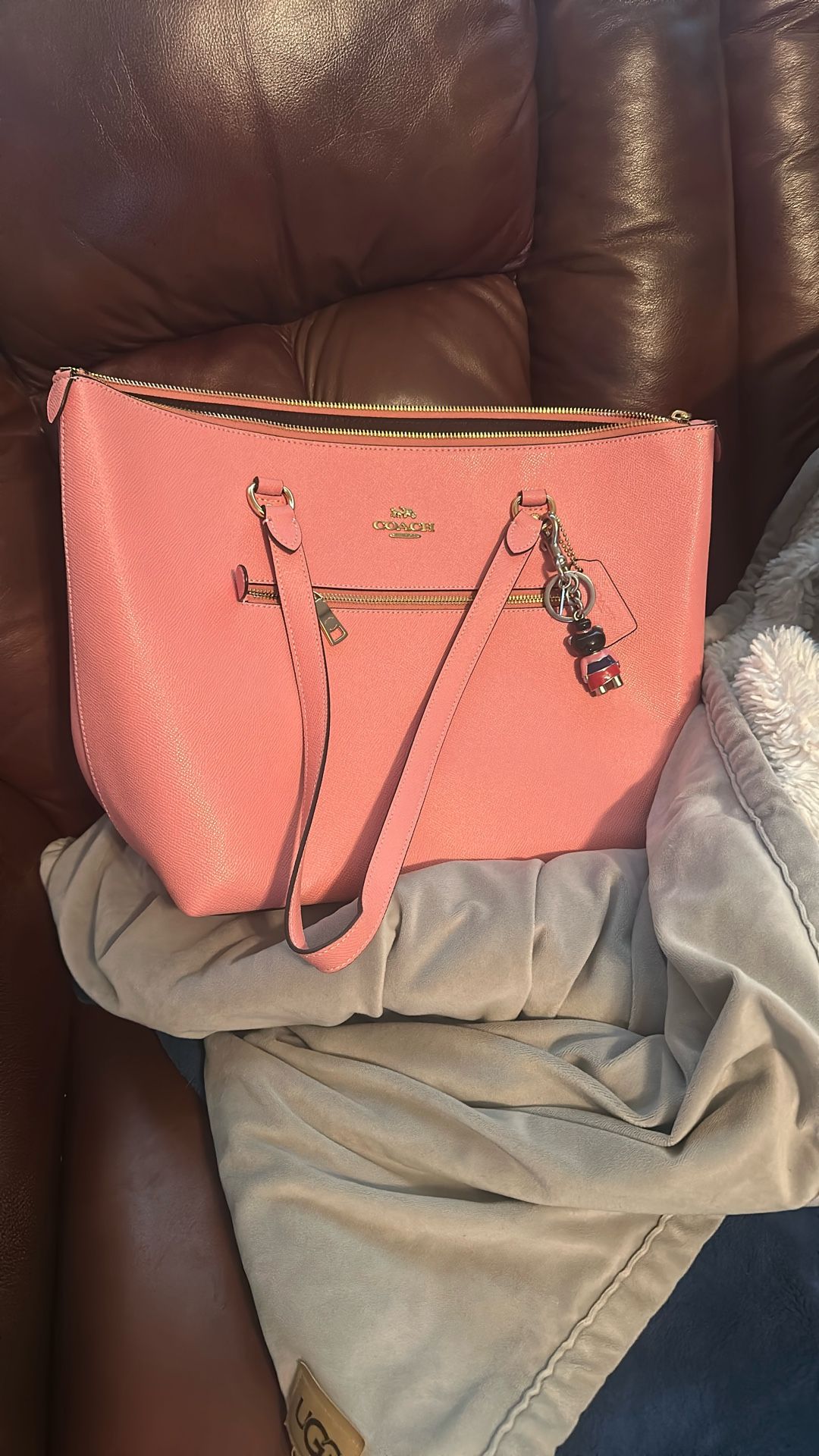 Pink Coach Purse With Charm
