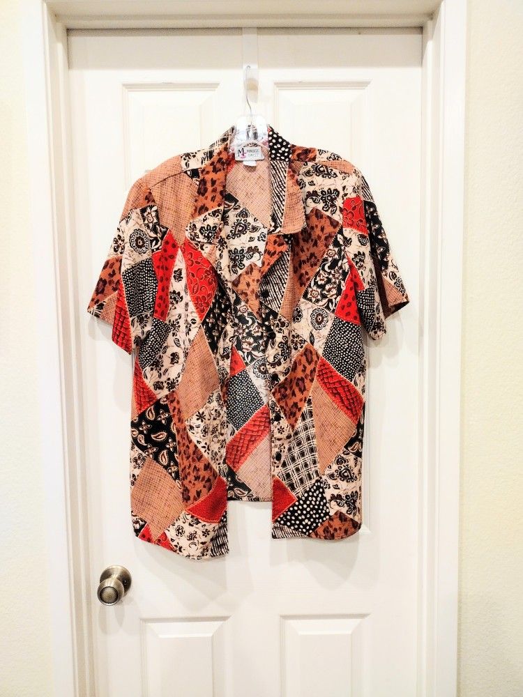 Women's Maggie Sweet Button Down Blouse Sz. L