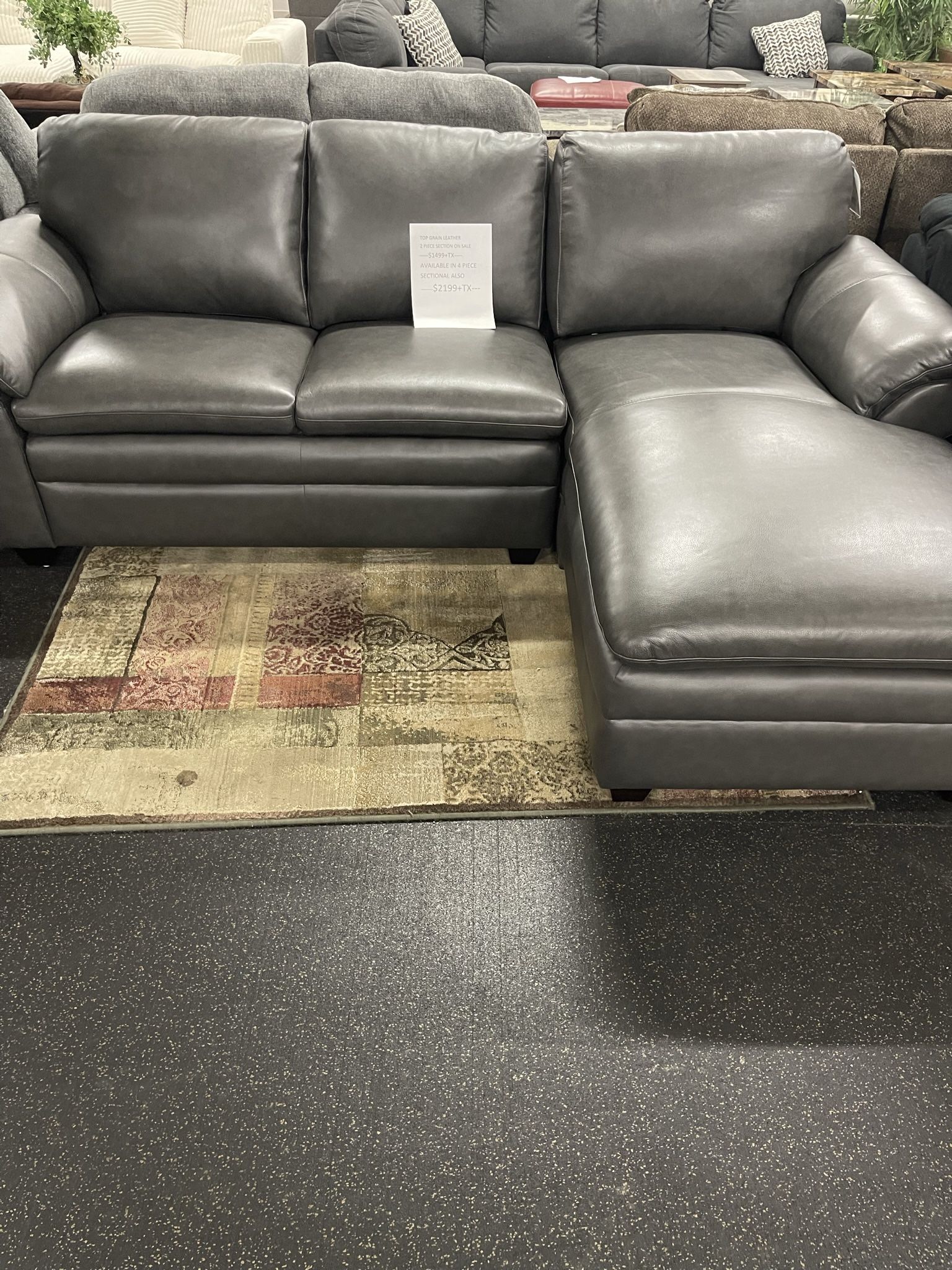 Leather 2 Piece Sectional On Sale