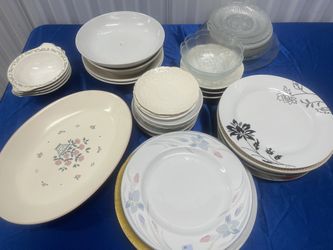 50 Pieces Of Assortment plates and bowls