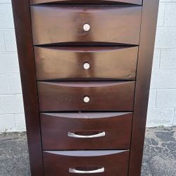 casana 7 drawers tall chest high boy narrow dresser dark Cabernet solid wood high quality L24”*D19”*H59”