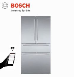 Bosch Counter-Depth 800 Series Smart 21-cu ft 36-in Wide with Ice Maker(Stainless steel) ENERGY STAR