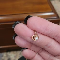 14K Rose Gold Love Knot Necklace 