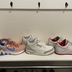 3 Pairs Size 8.5, 9  (AF1, Jordan 3, Immortality’s)