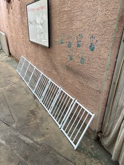 White Metal Fence Panels – 8 Panels 8ft x 16in