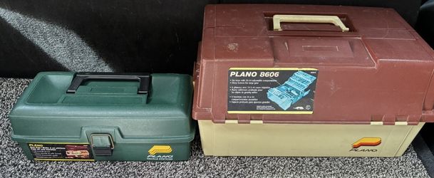 2 x PLANO Fishing Tackle Boxes & Various Sinker Weights