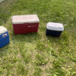 One On Right Dark Blue Coleman Cooler