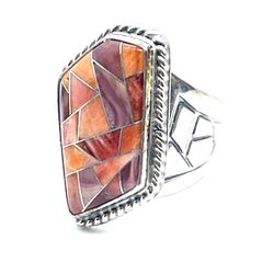 Sterling Desert Rose Spinet Oyster Ring Sz 7