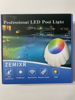 LED Pool Light Floats Bluetooth App Remote Color Change Dimmable Submersible