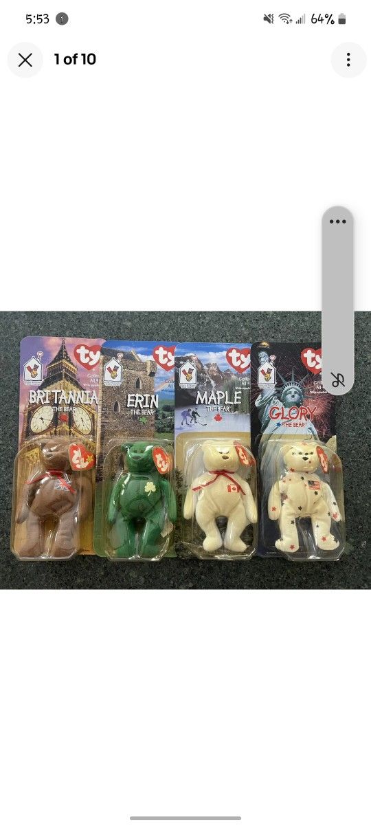 1999 Rare McDonald's Collection Beanie Babies Whole Set