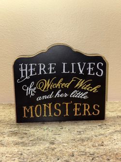 Halloween Wicked Witch Decorative Wood Sign