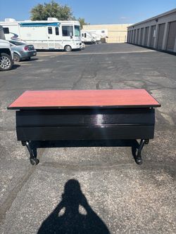 5ft Long Folding Desk/ Table With Wheels -$30