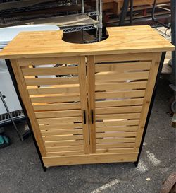 Bamboo Pedestal Sink Vanity