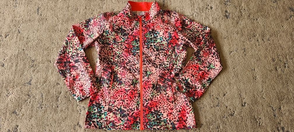 Adidas Girls Pink Leopard Windbreaker Jacket SZ 10