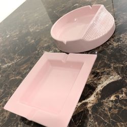 Vintage Pink Ashtrays 
