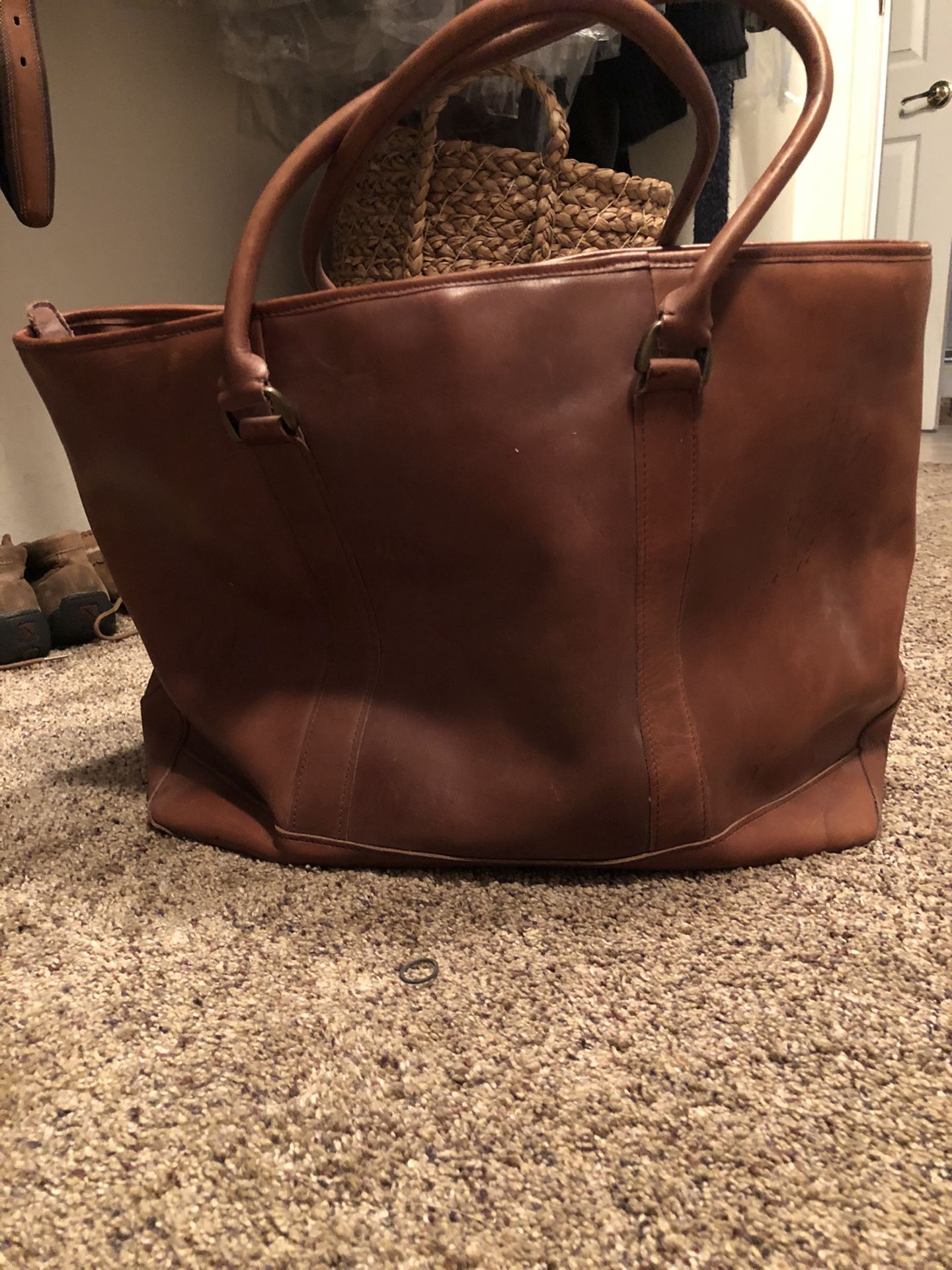 LL Bean Leather Tote Bag