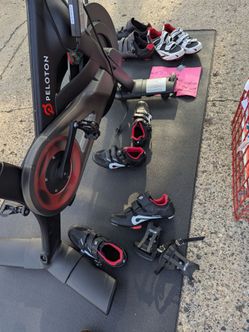 Peloton bike with extra shoes and dumbbells and the mat all for $300 works awesome. Just don't have time for it anymore. I got a second job are best o