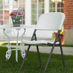 BTExpert White Folding Chair – Heavy-Duty Steel Frame HDPE Event Chair for Wedding, Party, Outdoor & Commercial Use 