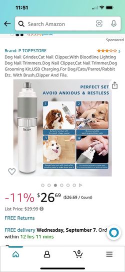 Dog Nail Grinder,Cat Nail Clipper,With Bloodline Lighting Dog Nail Trimmers