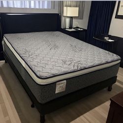 Queen Size Mattress 14 Inches Thick Pillow Top Also Available in Twin, Full, King. Same Day Delivery 🚚 New From Factory With its Plastic