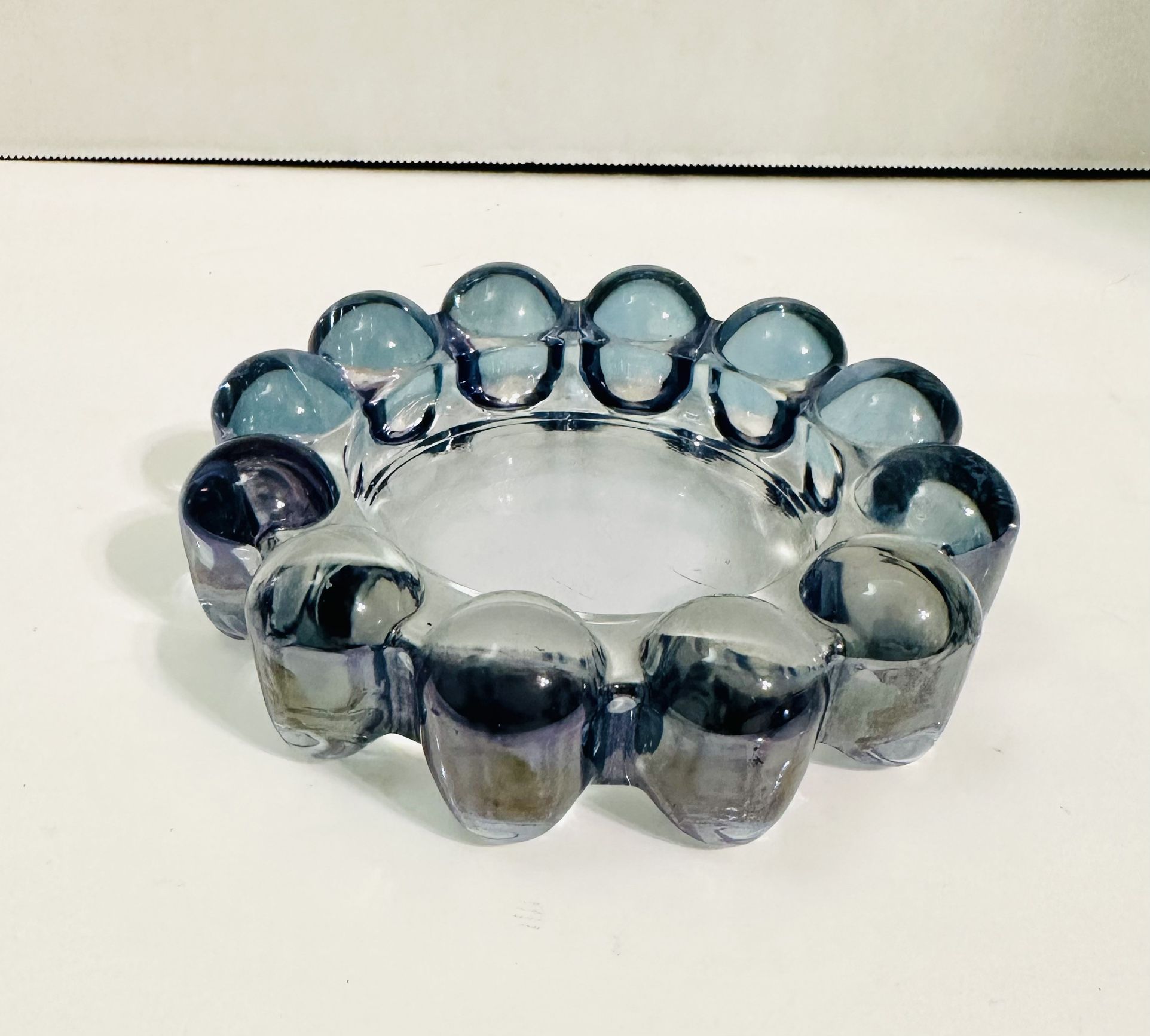 Vintage Boopie Glass Blue Ashtray