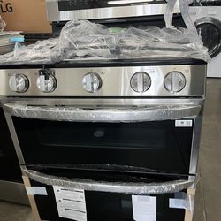LG gas double oven stove with air fryer