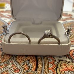 Vintage Tacori Diamond Ring .59 CT GIA W/ 14K Wedding Band