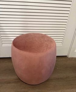 Pink Velvet Ottoman