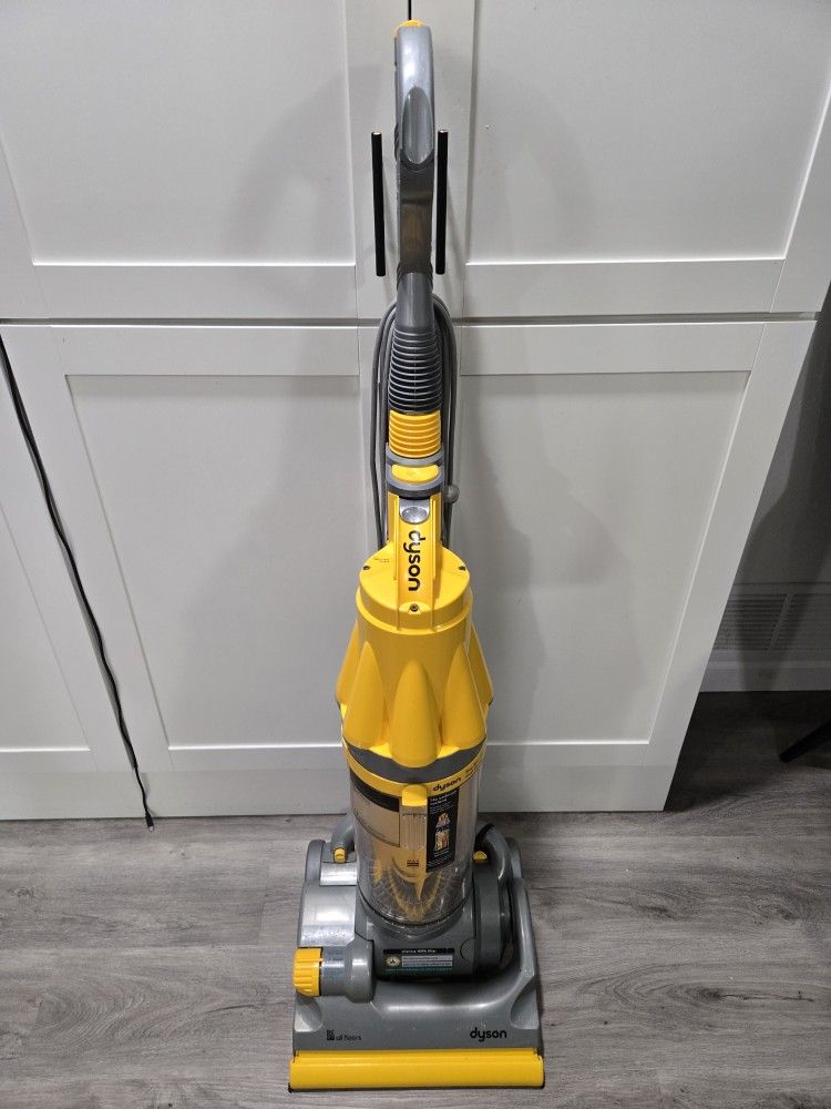 DysonDC07 All Floors Upright Vacuum Yellow Root Cyclone Vacuum with Attachment