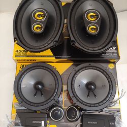 KICKER 1 PAIR 6.5" 300 WATTS COMPONENT SET WITH CROSSOVER & 1 PAIR 6×9 3 WAY 450 WATTS CAR SPEAKER