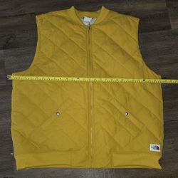 The North Face Vest Mens 2XL Tan Quilted Sherpa Fleece Lined Pockets NF0A4R5C