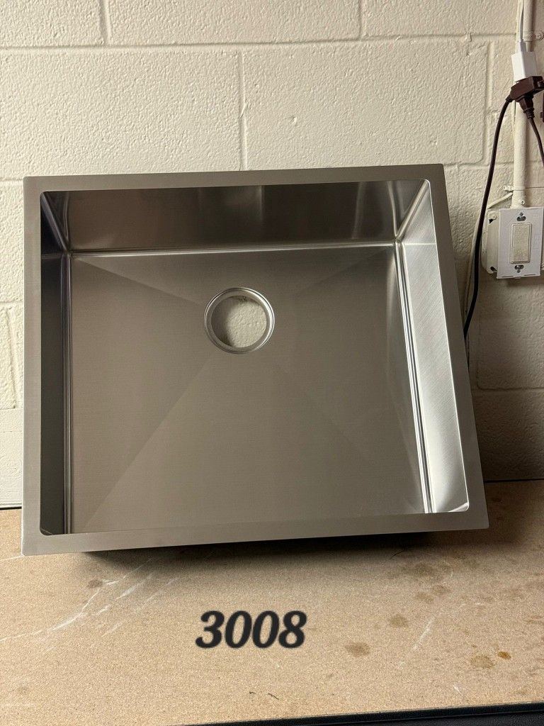 MENATT 25 Inch Undermount Kitchen Sink 25 x 22 lnch304 Stainless Steel Handmade Single Bowl Kitchen SinkBrushed