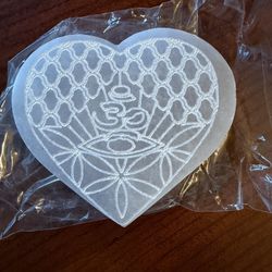 New 3 1/4” Selenite Heart Stone
