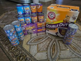 Cat food and litter all new and sealed