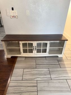 BRAND NEW!! Light Gray & Brown T.V. Stand/Entertainment Center