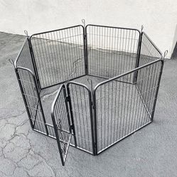 (New in box) $70 Heavy Duty Dog Pet Playpen Fence Gate, 6-Panels X (32” Tall X 32” Wide) 