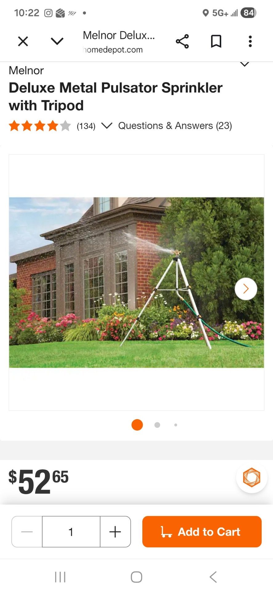 Melnor telescoping lawn sprinkler