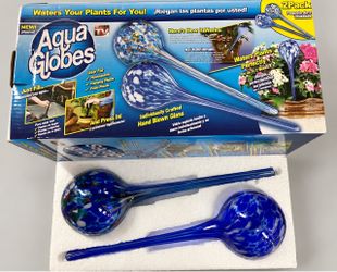 Hand-blown Aqua Globes (includes 2)